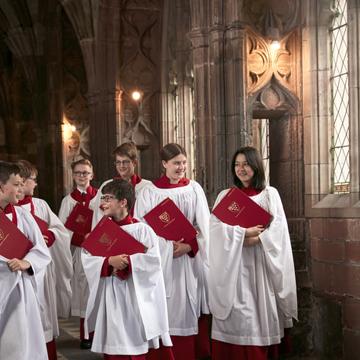 children dressed in choir robes
